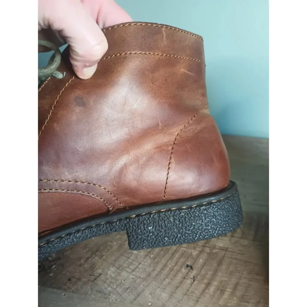 Born Harrison Leather Chukka Boots Mens 10 Oxford Lace Up Cognac Heritage